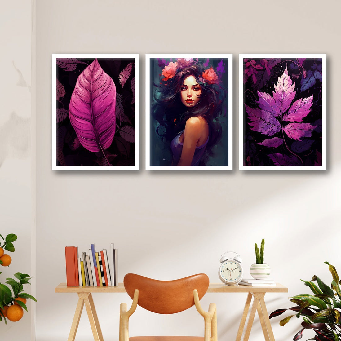 Purple Colour Leaf Art