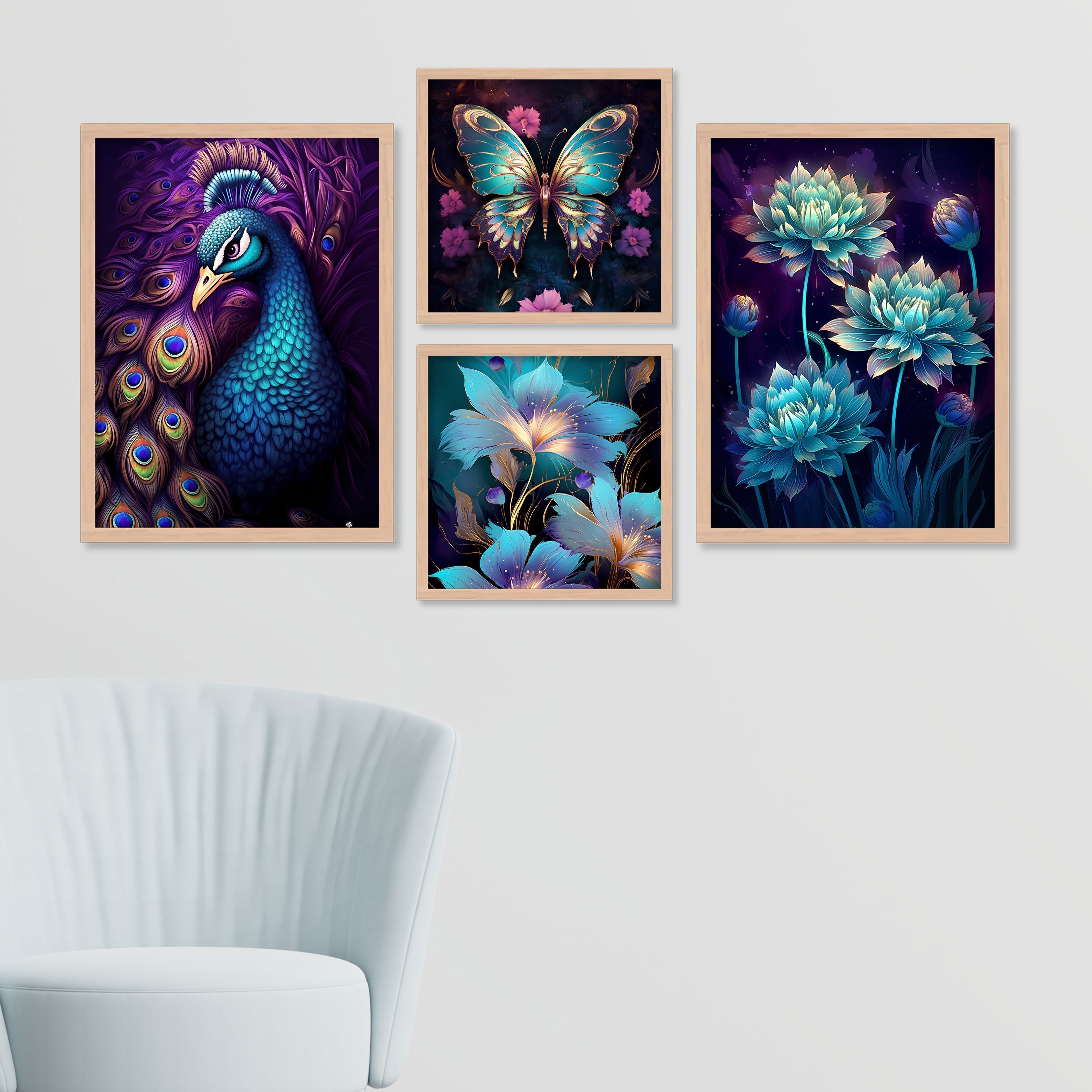 Sparkle Purple Colour Flower Art