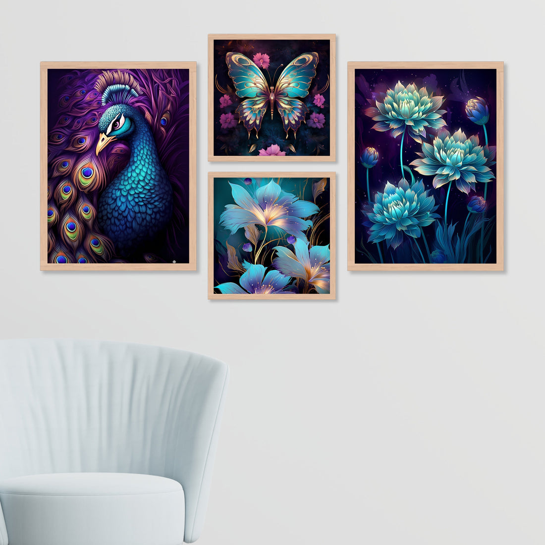 Sparkle Purple Colour Flower Art