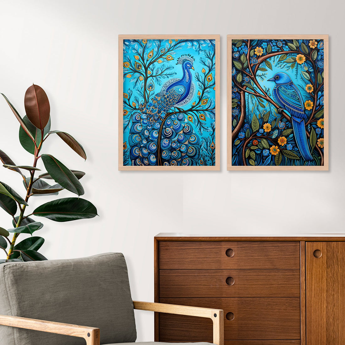Peacock And Bird