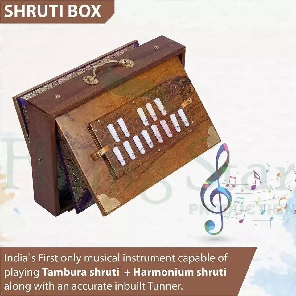 15" Shruti Box, Teak Wood Music Instrument