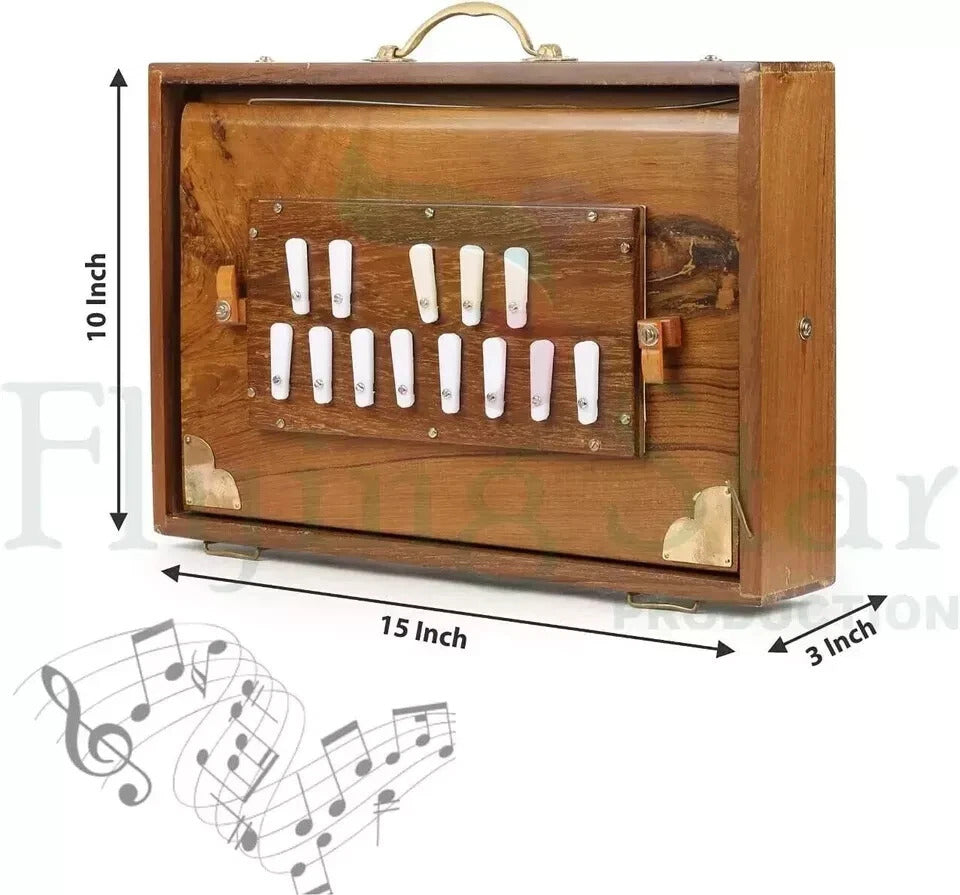 15" Shruti Box, Teak Wood Music Instrument