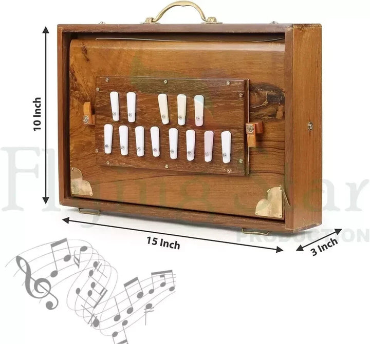 15" Shruti Box, Teak Wood Music Instrument